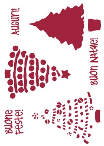 Stencil albero natale - di,