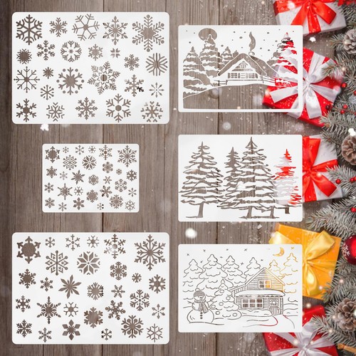 Stencil natale fiocchi di - 6,