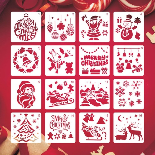 Stencil natale per finestre - stencil, di