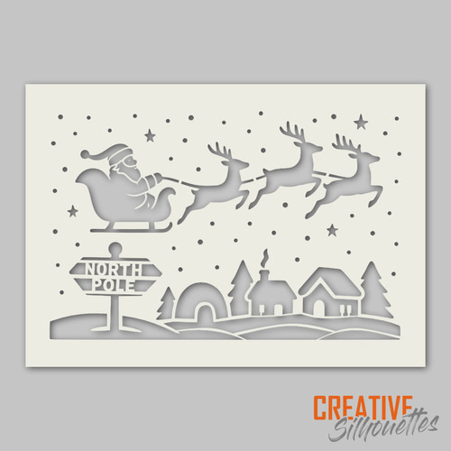 Stencil natale renne di - di,