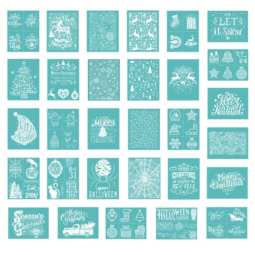 Stencil serigrafato natale - stencil,